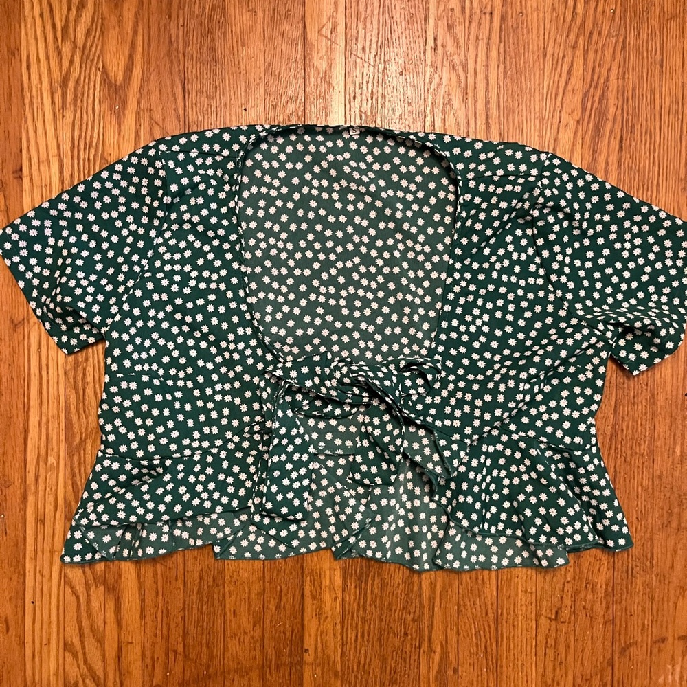 Green Wrap Top